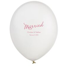 Expressive Script Married Latex Balloons