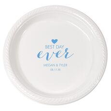 Best Day Ever with Heart Plastic Plates