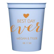 Best Day Ever with Heart Stadium Cups