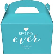 Best Day Ever with Heart Gable Favor Boxes