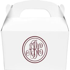 Petite Double Circle Monogram Gable Favor Boxes