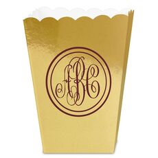 Petite Double Circle Monogram Mini Popcorn Boxes