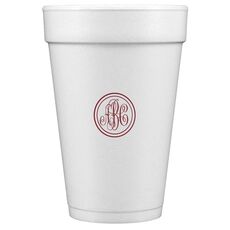 Petite Double Circle Monogram Styrofoam Cups
