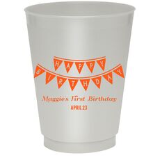 Birthday Banner Colored Shatterproof Cups