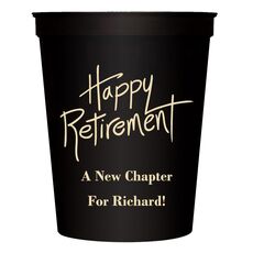 Fun Happy Retirement Stadium Cups