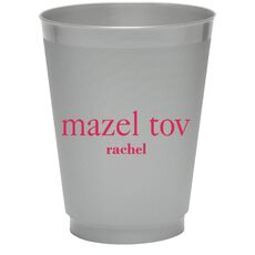 Big Word Mazel Tov Colored Shatterproof Cups