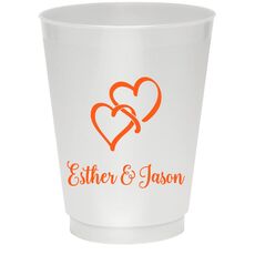Interlocking Double Hearts Colored Shatterproof Cups