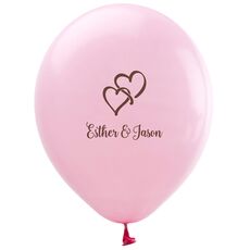 Interlocking Double Hearts Latex Balloons