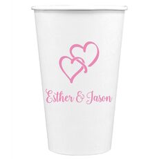 Interlocking Double Hearts Paper Coffee Cups