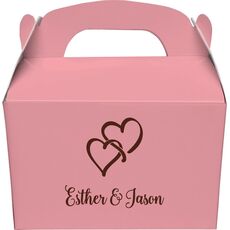 Interlocking Double Hearts Gable Favor Boxes