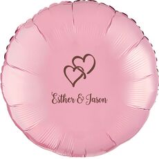 Interlocking Double Hearts Mylar Balloons