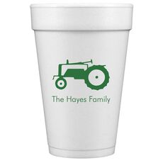 Tractor Styrofoam Cups
