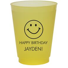 Smiley Face Colored Shatterproof Cups