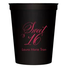 Elegant Sweet Sixteen Stadium Cups