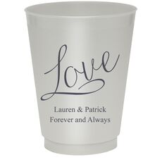 Expressive Script Love Colored Shatterproof Cups