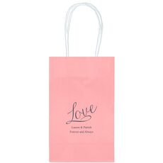 Expressive Script Love Medium Twisted Handled Bags