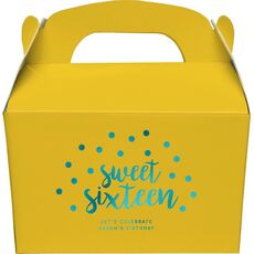Confetti Dots Sweet Sixteen Gable Favor Boxes