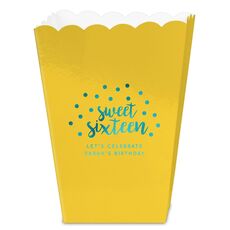 Confetti Dots Sweet Sixteen Mini Popcorn Boxes