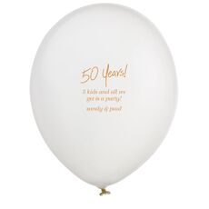 Fun 50 Years Latex Balloons