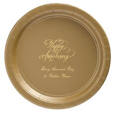 Elegant Happy Anniversary Paper Plates