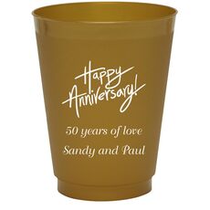 Fun Happy Anniversary Colored Shatterproof Cups