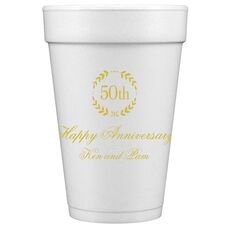 50th Wreath Styrofoam Cups