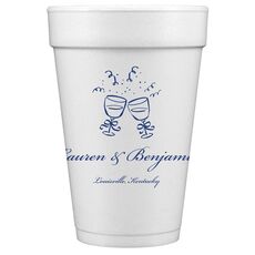 Toasting Wine Glasses Styrofoam Cups