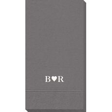 2 Initials Plus Heart Guest Towels