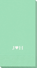 2 Initials Plus Heart Guest Towels