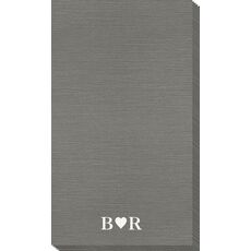 2 Initials Plus Heart Bamboo Luxe Guest Towels