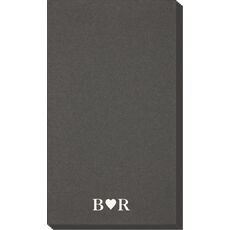 2 Initials Plus Heart Linen Like Guest Towels