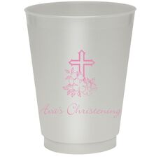 Floral Cross Colored Shatterproof Cups