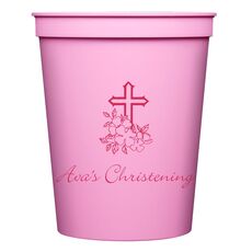 Floral Cross Stadium Cups