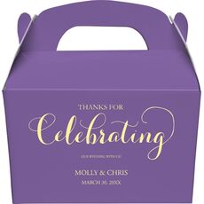 Thanks For Celebrating Any Event Gable Favor Boxes