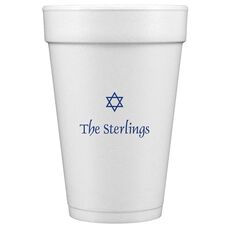 Little Star of David Styrofoam Cups