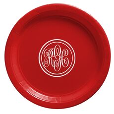 Double Circle Monogram Paper Plates