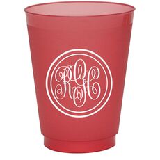 Double Circle Monogram Colored Shatterproof Cups
