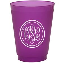 Double Circle Monogram Colored Shatterproof Cups