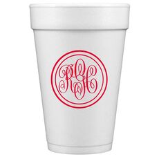 Double Circle Monogram Styrofoam Cups