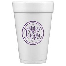 Double Circle Monogram Styrofoam Cups