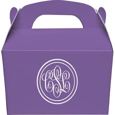 Double Circle Monogram Gable Favor Boxes
