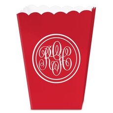 Double Circle Monogram Mini Popcorn Boxes