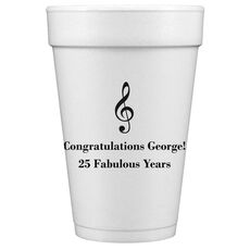 Treble Clef Styrofoam Cups