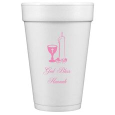 Chalice and Candle Styrofoam Cups