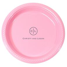 Circle Initials Plastic Plates