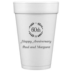 60th Wreath Styrofoam Cups