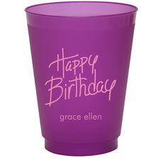 Fun Happy Birthday Colored Shatterproof Cups