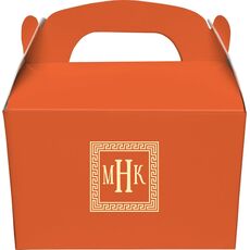 Greek Key Border with Monogram Gable Favor Boxes