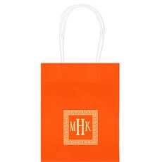 Greek Key Border with Monogram Mini Twisted Handled Bags