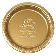 Elegant 60th Anniversary Plastic Plates